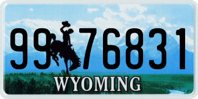 WY license plate 9976831