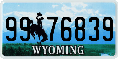 WY license plate 9976839
