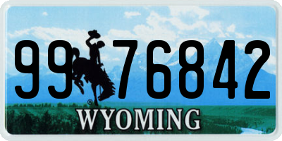 WY license plate 9976842