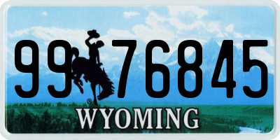 WY license plate 9976845