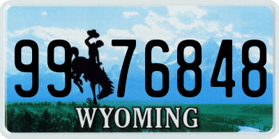 WY license plate 9976848