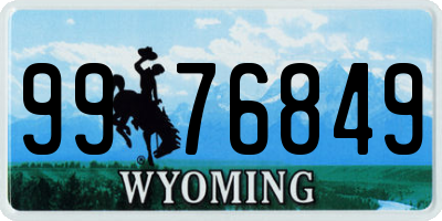 WY license plate 9976849