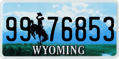 WY license plate 9976853