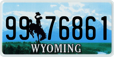 WY license plate 9976861
