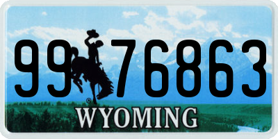 WY license plate 9976863