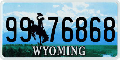 WY license plate 9976868