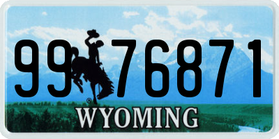 WY license plate 9976871