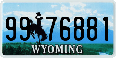 WY license plate 9976881