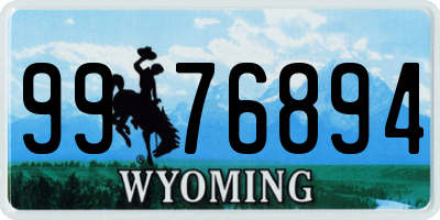 WY license plate 9976894