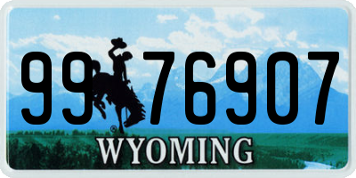 WY license plate 9976907