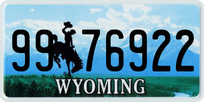 WY license plate 9976922