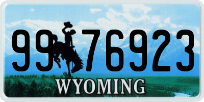 WY license plate 9976923