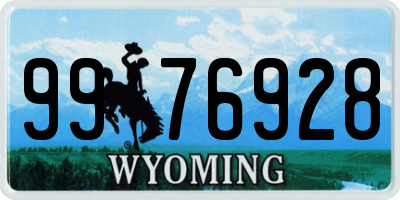 WY license plate 9976928
