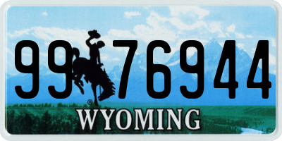 WY license plate 9976944