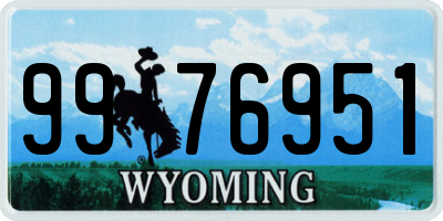 WY license plate 9976951