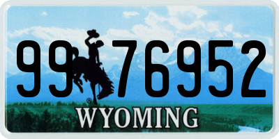 WY license plate 9976952