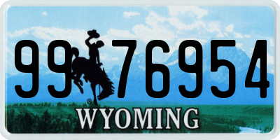 WY license plate 9976954