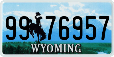 WY license plate 9976957