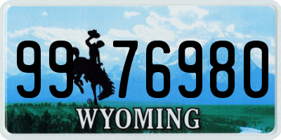 WY license plate 9976980