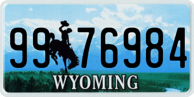 WY license plate 9976984