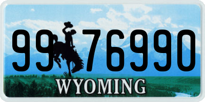 WY license plate 9976990