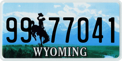 WY license plate 9977041