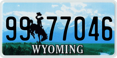 WY license plate 9977046