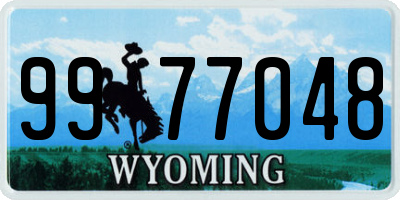 WY license plate 9977048