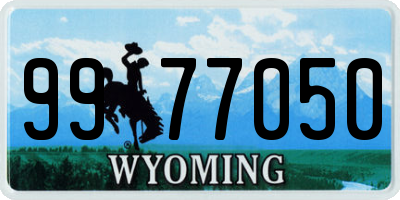 WY license plate 9977050