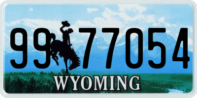 WY license plate 9977054
