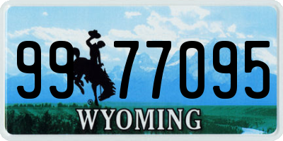 WY license plate 9977095
