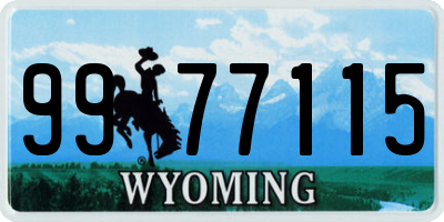 WY license plate 9977115