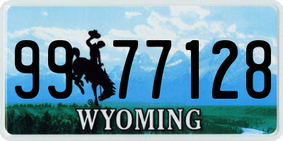 WY license plate 9977128