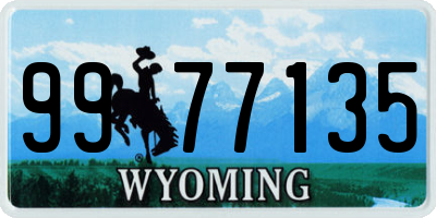 WY license plate 9977135