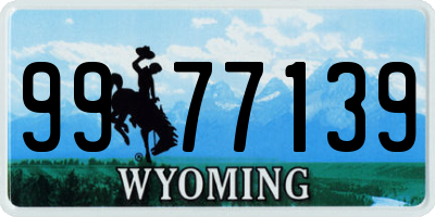 WY license plate 9977139