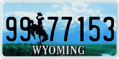 WY license plate 9977153