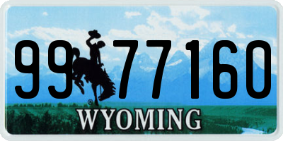 WY license plate 9977160