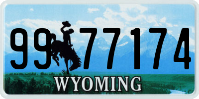 WY license plate 9977174