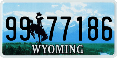 WY license plate 9977186