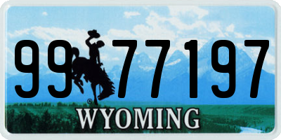 WY license plate 9977197