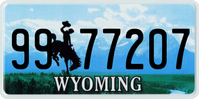 WY license plate 9977207