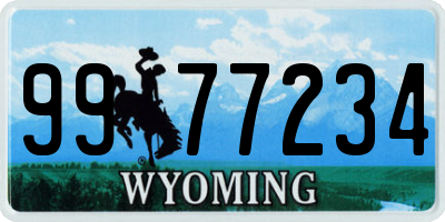 WY license plate 9977234