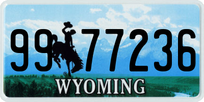 WY license plate 9977236