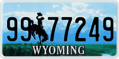 WY license plate 9977249