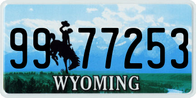 WY license plate 9977253