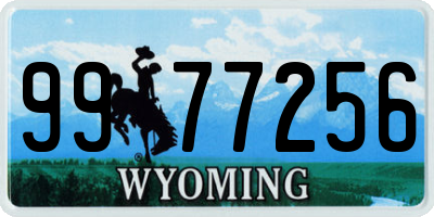 WY license plate 9977256