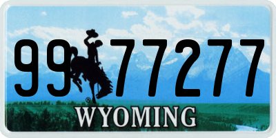 WY license plate 9977277