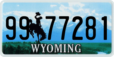 WY license plate 9977281