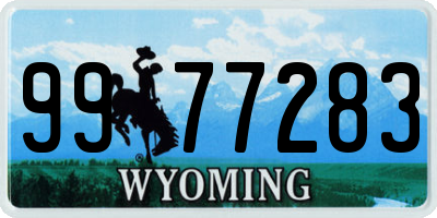 WY license plate 9977283