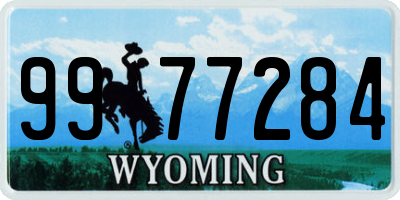 WY license plate 9977284